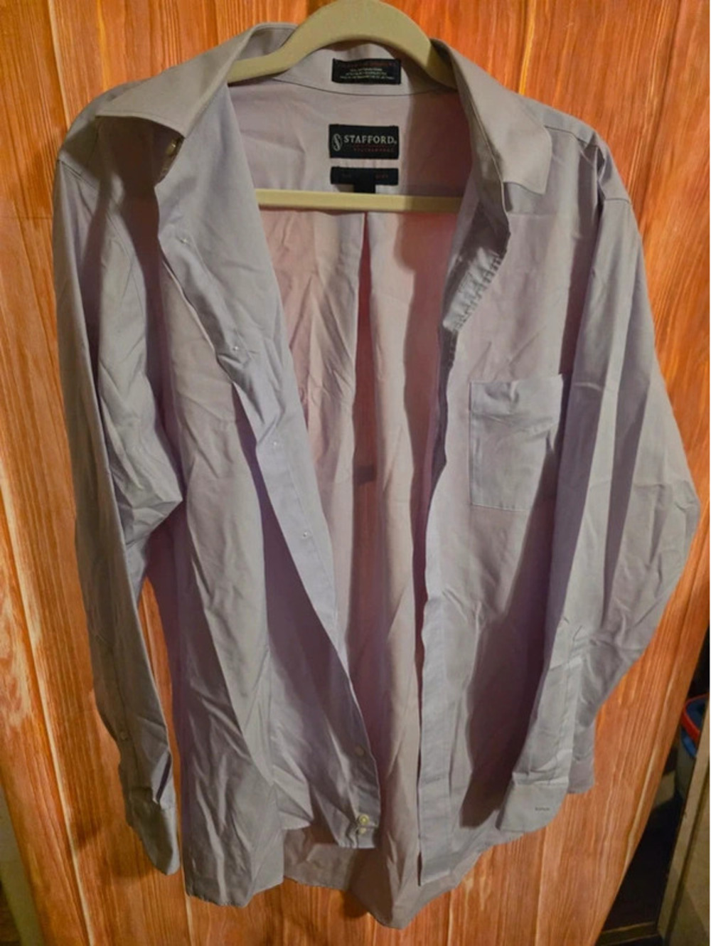 Stafford Performance The Super Shirt Mens Dress Shirt Long Sleeve Lavender Lilac